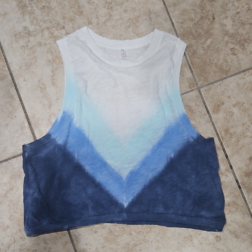 FP Movement by Free People Ombre Blue and White Crop Top